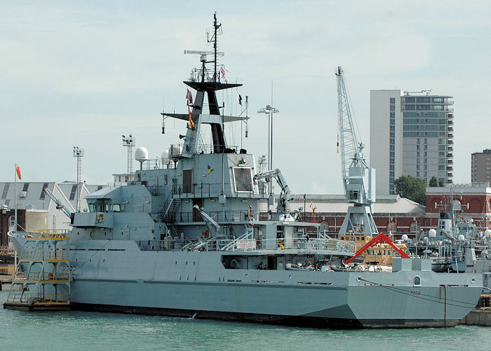 Photograph of the vessel HMS Severn pictured in Portsmouth on 14th August 2010
