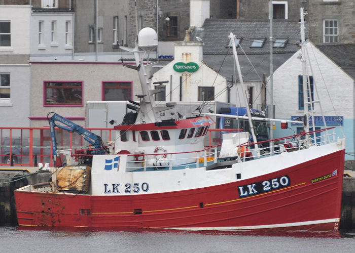 Photograph of the vessel fv Sharyn Louise pictured at Lerwick on 10th May 2013
