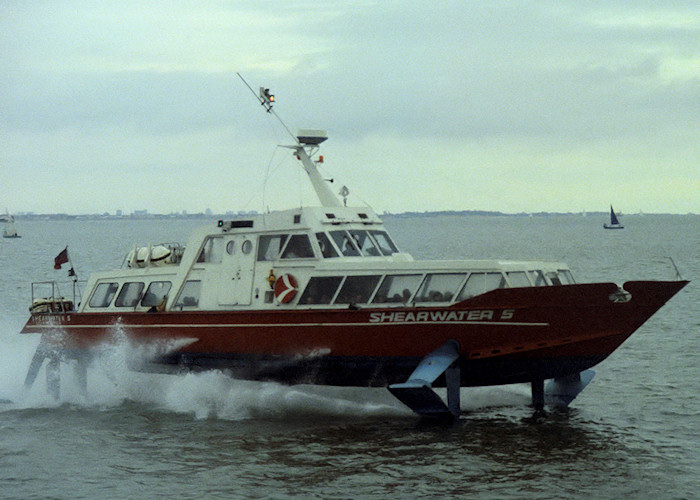 Photograph of the vessel  Shearwater 5 pictured on Southampton Water on 11th September 1988