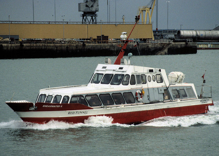 Photograph of the vessel  Shearwater 6 pictured arriving at Southampton on 21st January 1998