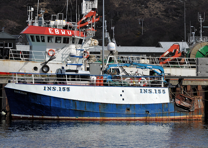 Photograph of the vessel fv Shekinah pictured at Lochinver on 13th April 2012