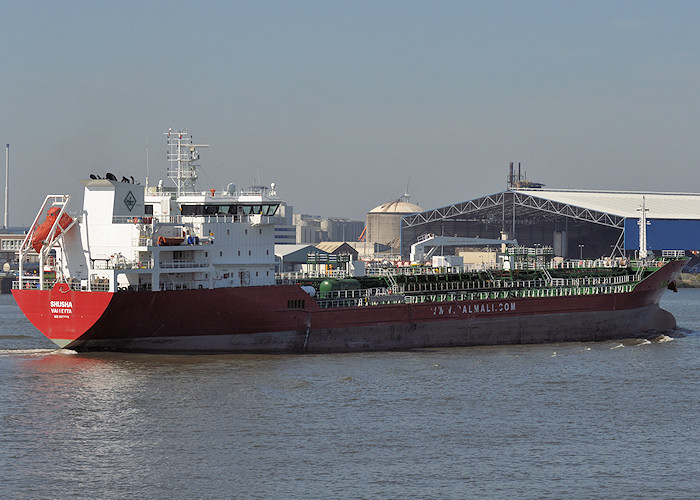 Photograph of the vessel  Shusha pictured passing Vlaardingen on 27th June 2011