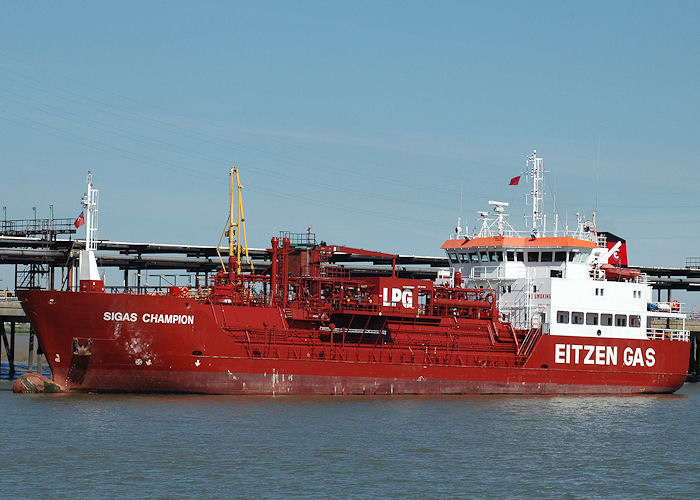 Photograph of the vessel  Sigas Champion pictured at Purfleet on 22nd May 2010