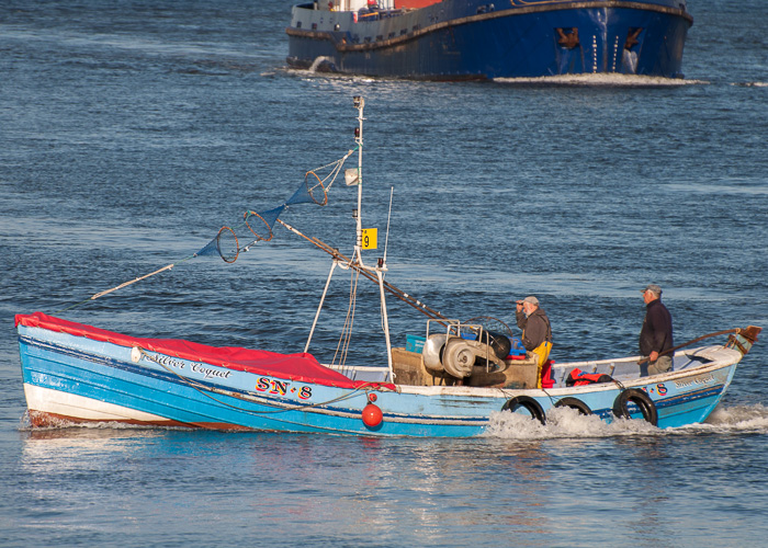 Photograph of the vessel fv Silver Coquet pictured arriving at the Fish Quay, North Shields on 22nd August 2014