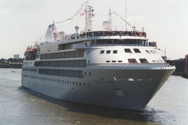 Photograph of the vessel  Silver Wind pictured arriving in London on 23rd June 1995
