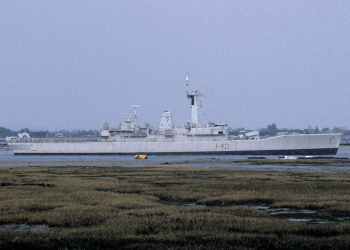 Photograph of the vessel HMS Sirius pictured laid up in Fareham Creek on 28th April 1995