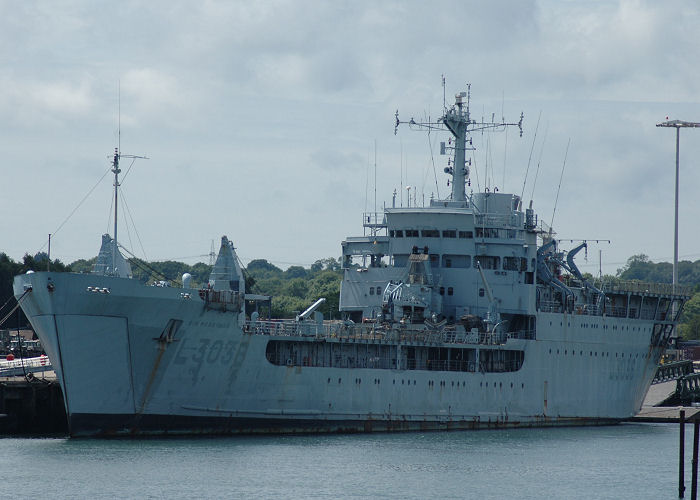 Photograph of the vessel RFA Sir Percivale pictured laid up at Marchwood Military Port on 13th June 2009