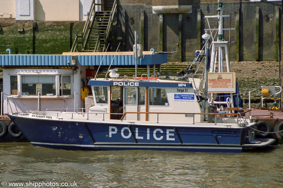 Photograph of the vessel  Sir Robert Peel pictured at Wapping on 17th July 2005