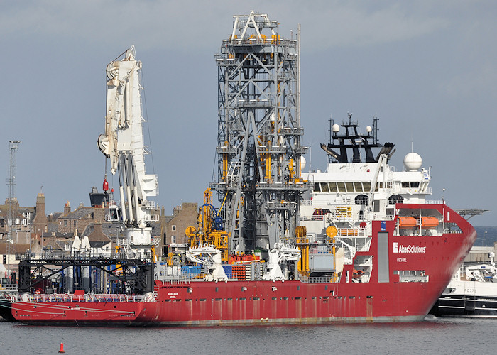 Photograph of the vessel  Skandi Aker pictured at Peterhead on 15th April 2012