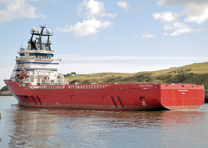 Photograph of the vessel  Skandi Buchan pictured departing Aberdeen on 14th September 2013
