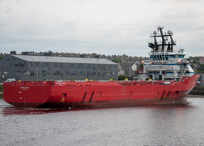 Photograph of the vessel  Skandi Foula pictured arriving at Aberdeen on 9th June 2014
