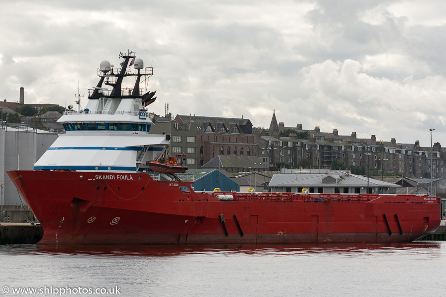Photograph of the vessel  Skandi Foula pictured at Aberdeen on 18th September 2015