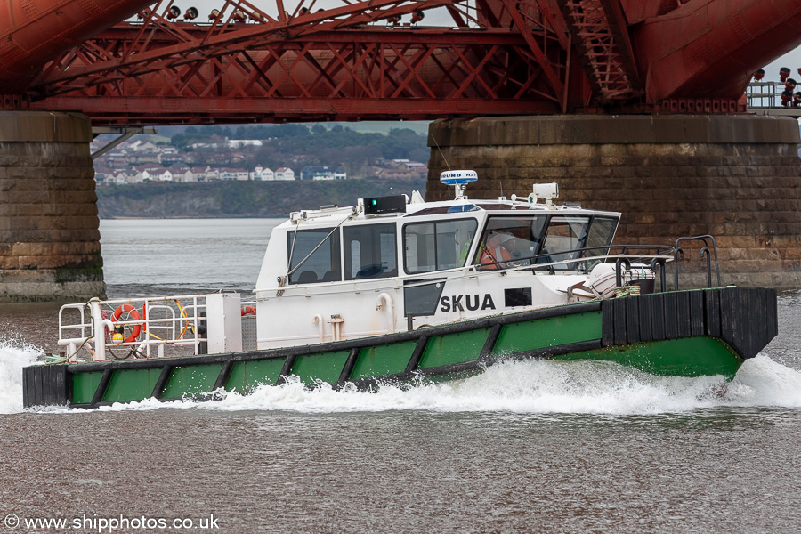 Photograph of the vessel  Skua pictured departing Hawes Pier, Queensferry on 16th March 2025