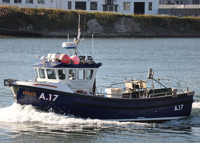 Photograph of the vessel fv Skua II pictured departing Aberdeen on 14th September 2013