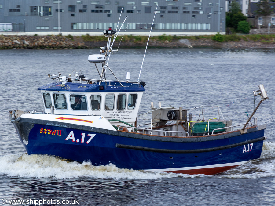 Photograph of the vessel fv Skua II pictured departing Aberdeen on 7th August 2023