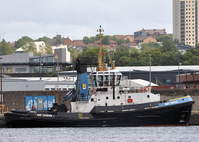 Photograph of the vessel  Smit Sandon pictured in Liverpool Docks on 22nd June 2013