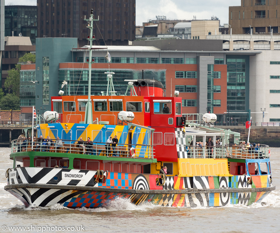 Photograph of the vessel  Snowdrop pictured approaching Seacombe on 21st June 2015