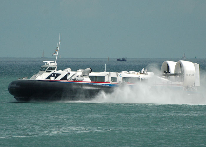 Photograph of the vessel  Solent Express pictured approaching Southsea on 14th August 2010