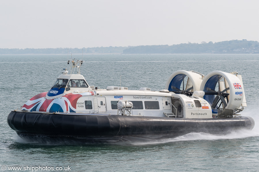 Photograph of the vessel  Solent Flyer pictured approaching Southsea on 26th April 2025