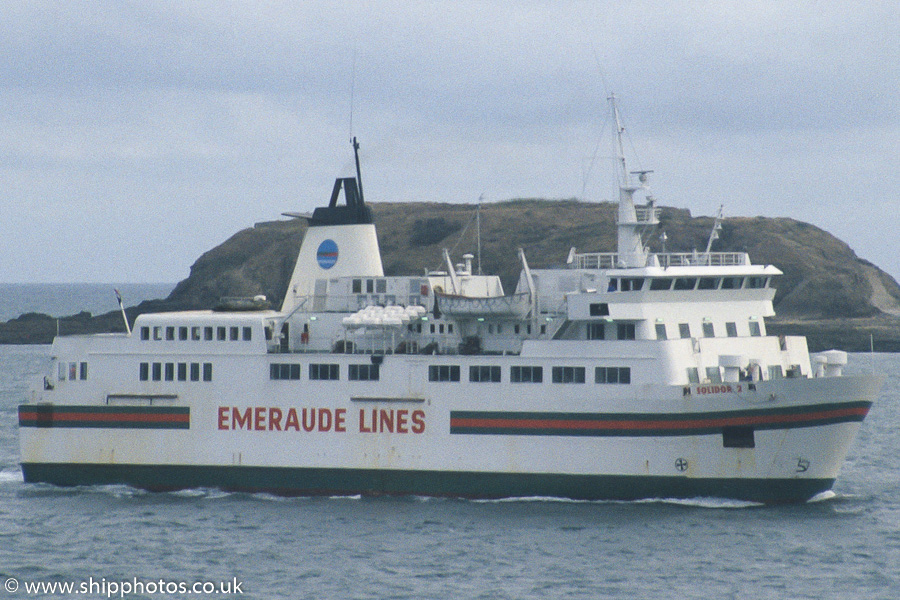 Photograph of the vessel  Solidor 2 pictured arriving at Saint Malo on 27th August 1989