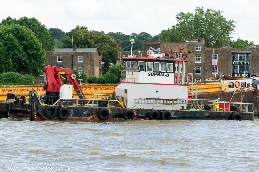 Photograph of the vessel  Sophia-D pictured in London on 6th July 2023