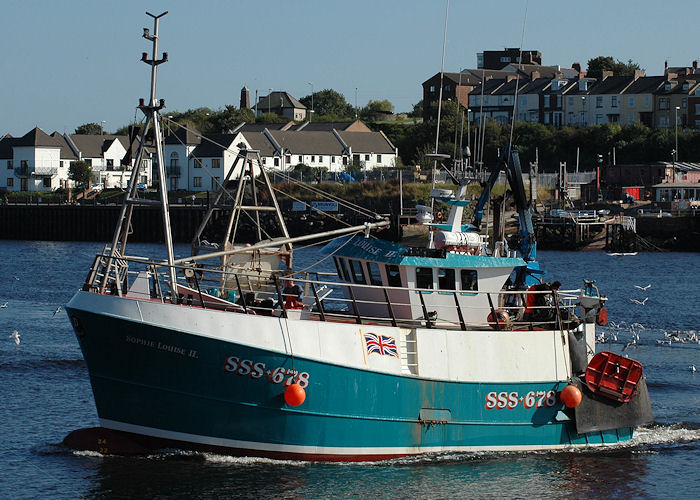 Photograph of the vessel fv Sophie Louise II pictured arriving at the Fish Quay, North Shields on 26th September 2009