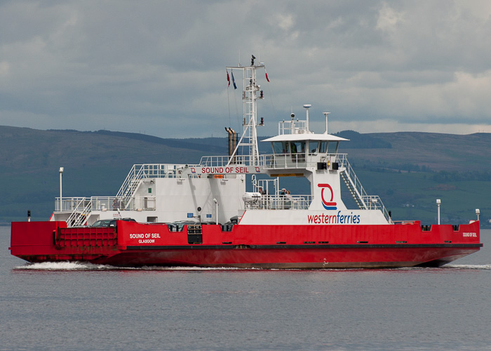 Photograph of the vessel  Sound of Seil pictured approaching Hunter's Quay, Dunoon on 11th May 2014