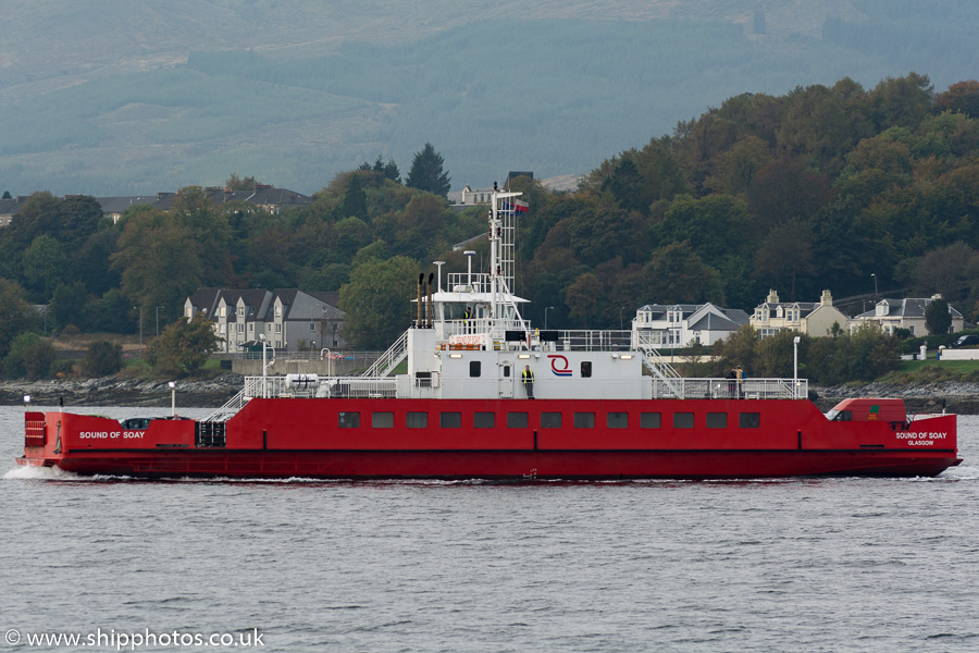  Sound of Soay pictured departing Dunoon on 19th October 2015