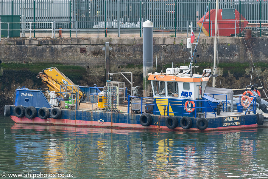 Photograph of the vessel  Spartina pictured in Empress Dock, Southampton on 26th April 2025