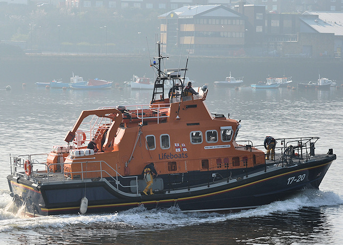 Photograph of the vessel RNLB Spirit of Northumberland pictured passing North Shields on 25th March 2012