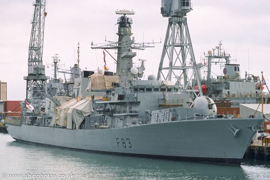 Photograph of the vessel HMS St. Albans pictured in Portsmouth Dockyard on 27th September 2003