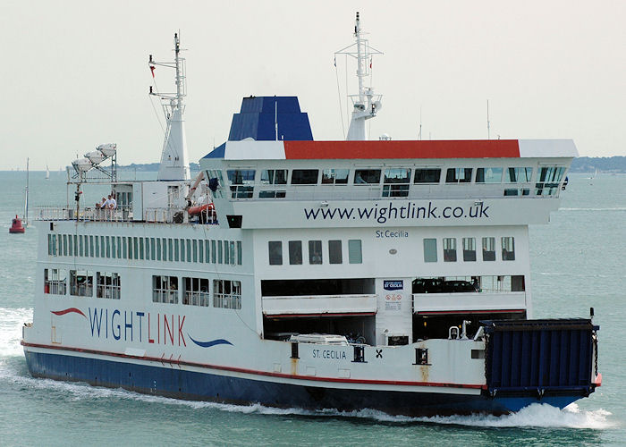 Photograph of the vessel  St. Cecilia pictured entering Portsmouth Harbour on 15th August 2010