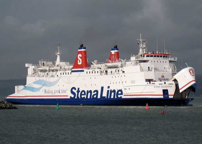 Photograph of the vessel  Stena Caledonia pictured departing Stranraer on 12th March 2011