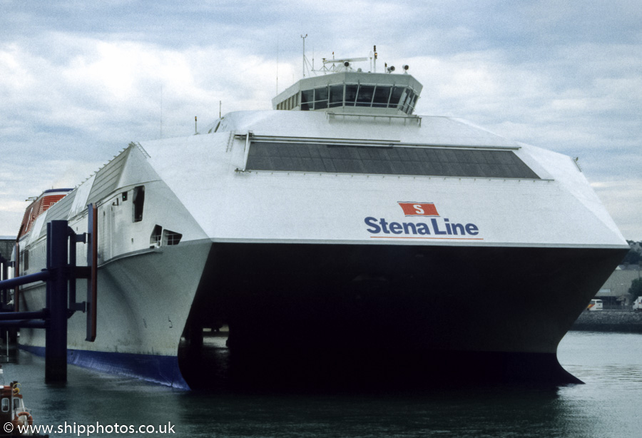 Photograph of the vessel  Stena Explorer pictured at Holyhead on 31st August 1998