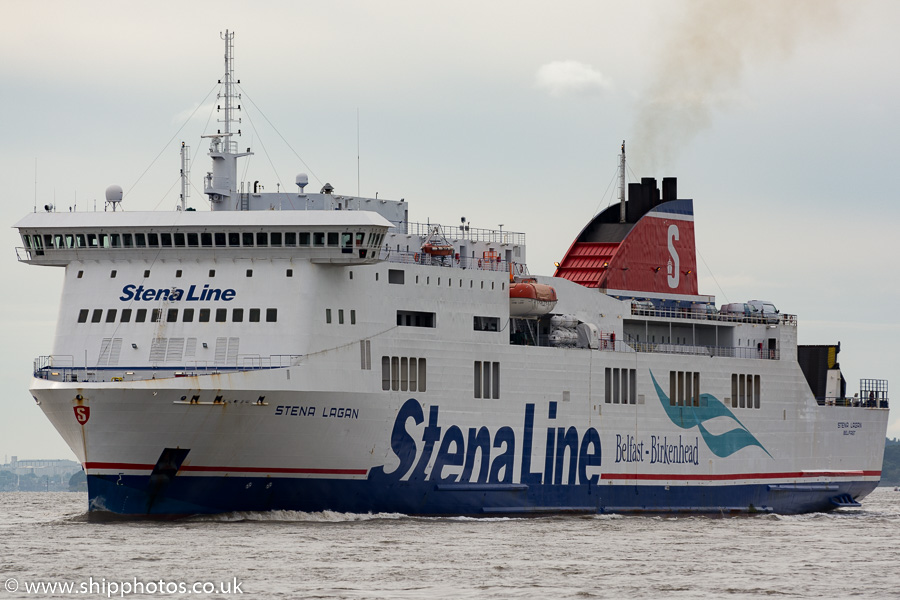 Photograph of the vessel  Stena Lagan pictured passing Seacombe on 30th August 2015