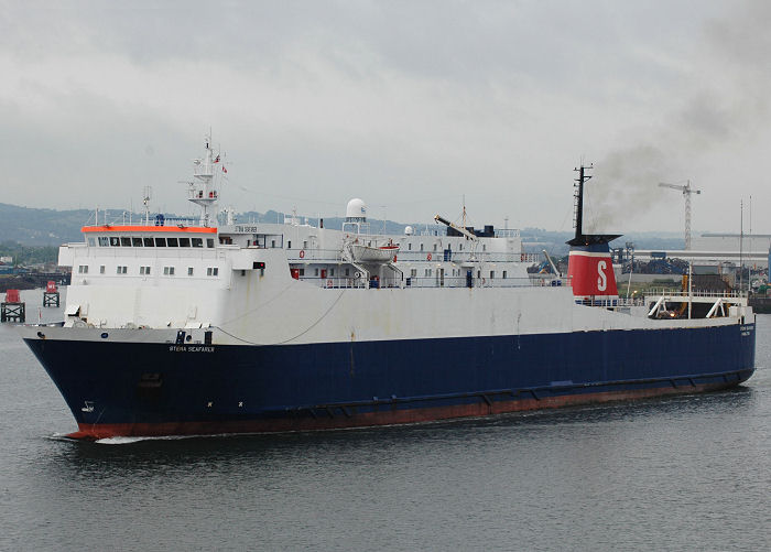 Photograph of the vessel  Stena Seafarer pictured departing Belfast on 18th June 2006
