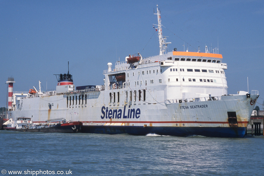 Photograph of the vessel  Stena Seatrader pictured at Hoek van Holland on 17th June 2002