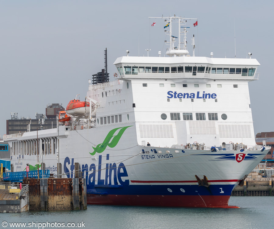 Photograph of the vessel  Stena Vinga pictured at Portsmouth International Port on 27th April 2025