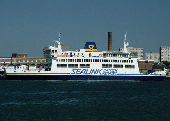 Photograph of the vessel  St. Faith pictured in Portsmouth Harbour on 13th July 1990