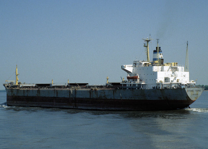 Photograph of the vessel  Stone Topaz pictured on the River Elbe on 5th June 1997