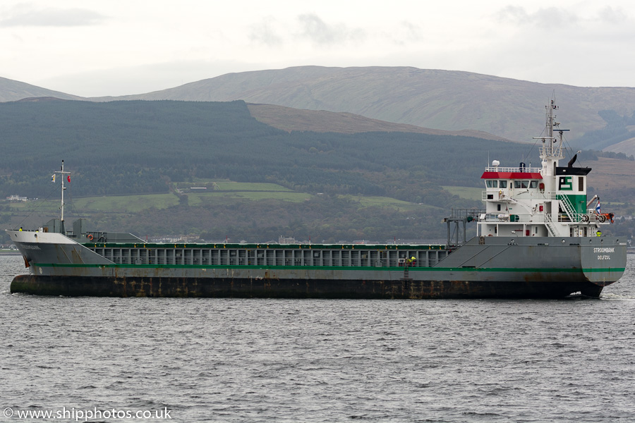 Photograph of the vessel  Stroombank pictured passing Greenock on 8th October 2016