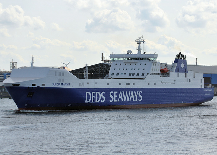 Photograph of the vessel  Suecia Seaways pictured passing Vlaardingen on 24th June 2011