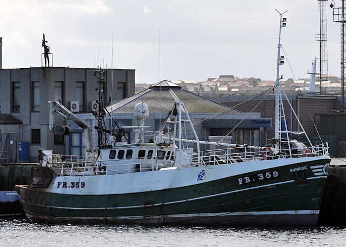 Photograph of the vessel fv Sunrise pictured at Peterhead on 15th April 2012