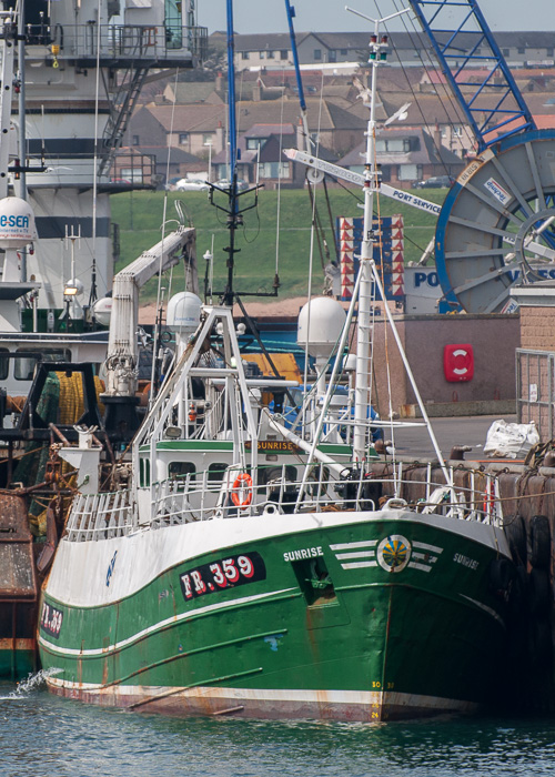 Photograph of the vessel fv Sunrise pictured at Peterhead on 5th May 2014