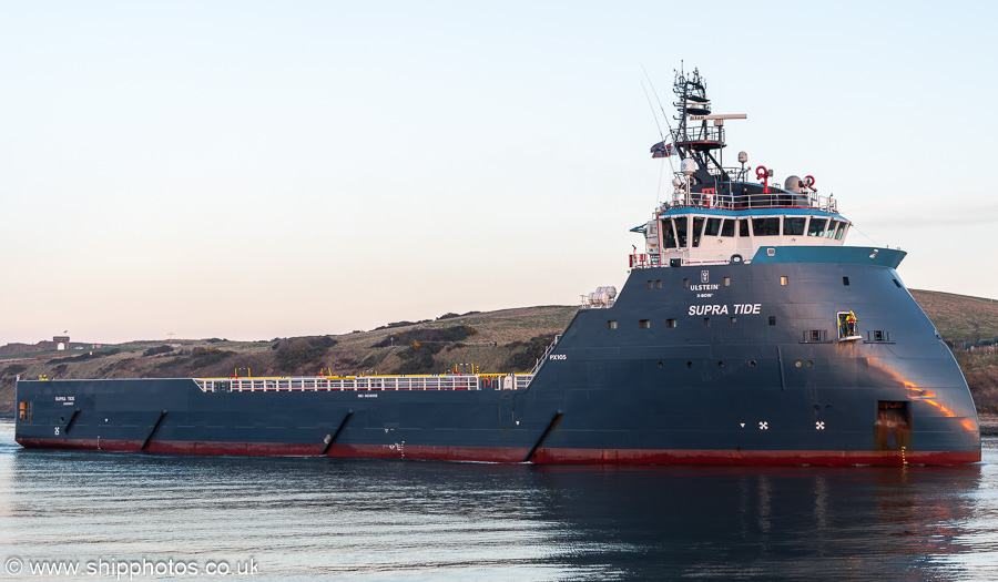 Photograph of the vessel  Supra Tide pictured arriving at Aberdeen on 19th March 2025