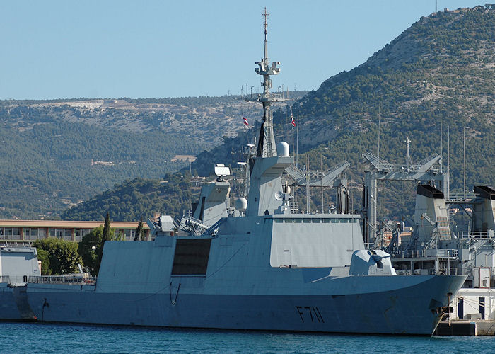 Photograph of the vessel FS Surcouf pictured at Toulon on 9th August 2008