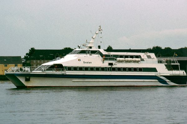 Photograph of the vessel  Svalan pictured departing København on 1st June 1998