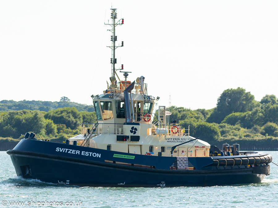 Photograph of the vessel  Svitzer Eston pictured at Southampton on 14th July 2024