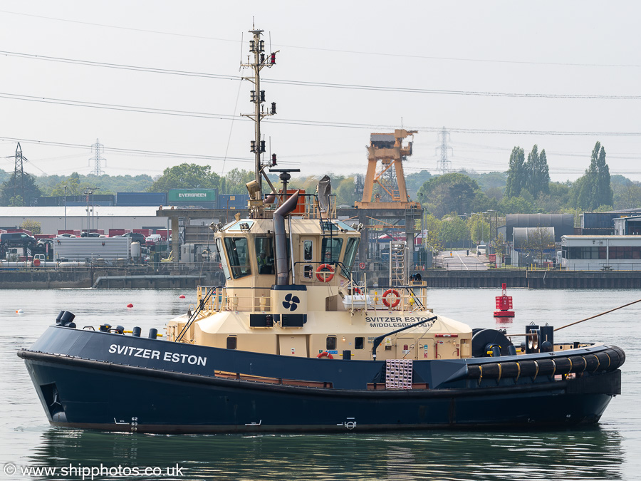 Photograph of the vessel  Svitzer Eston pictured at Southampton on 26th April 2025