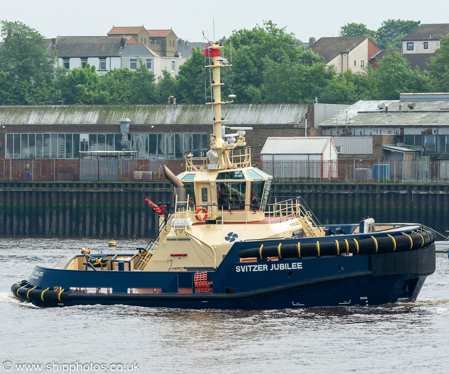 Photograph of the vessel  Svitzer Jubilee pictured at North Shields on 25th May 2024